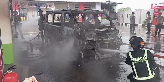 Api Mengamuk di SPBU Mandirancan, Granmax Hangus, Dispenser Terbakar