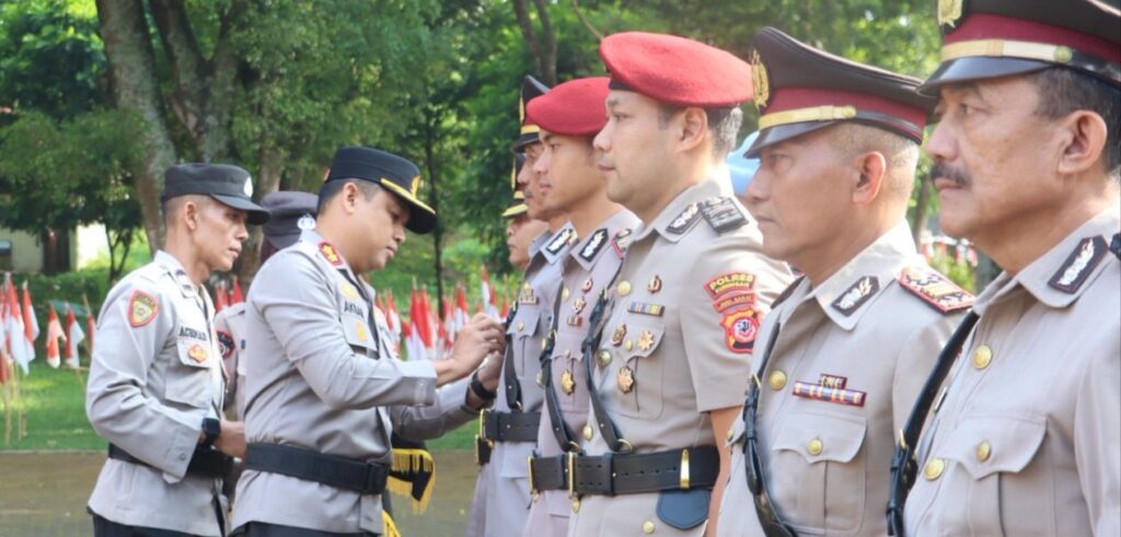 Sertijab Perwira Polres Kuningan Digelar di Gedung Naskah Linggarjati