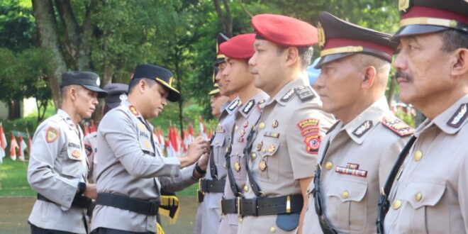 Sertijab Perwira Polres Kuningan Digelar di Gedung Naskah Linggarjati