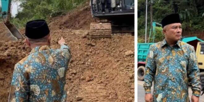 Geram! Bupati Dian Hentikan Paksa Galian Tanah yang Kotori Jalan Lingkar Timur Kuningan